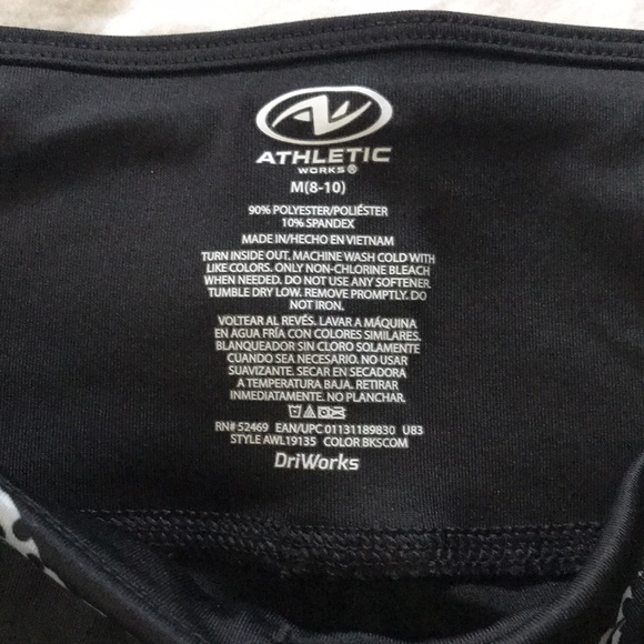 NWOT ATHLETIC WORKS DriWorks Black Gray White Crop Workout Pants Leggings Sz M - Picture 9 of 10